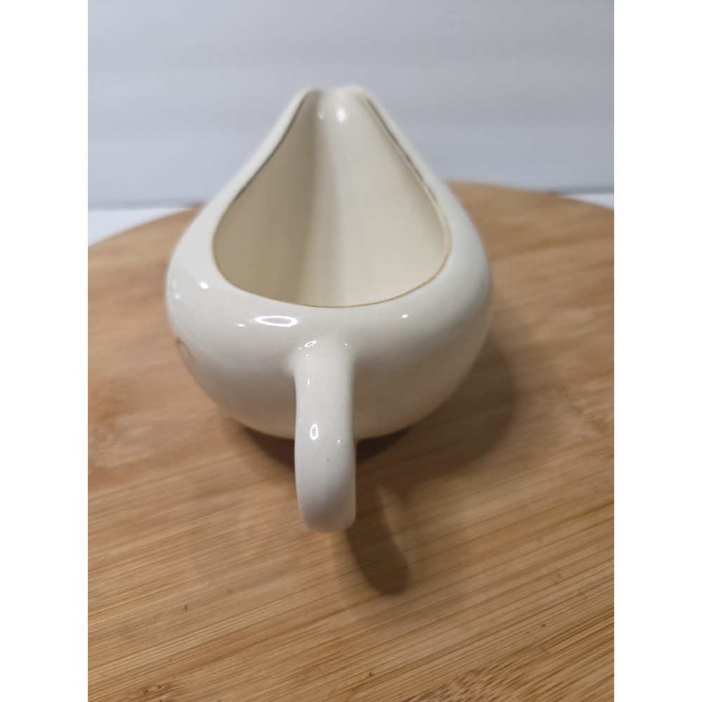 Vintage Golden Wheat Gravy Boat Small Sauce Pitcher 22KT Gold MCM - Picture 5 of 6